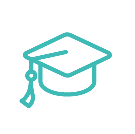 turquoise icon graduation cap