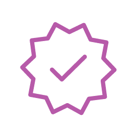 purple Check Mark Badge icon