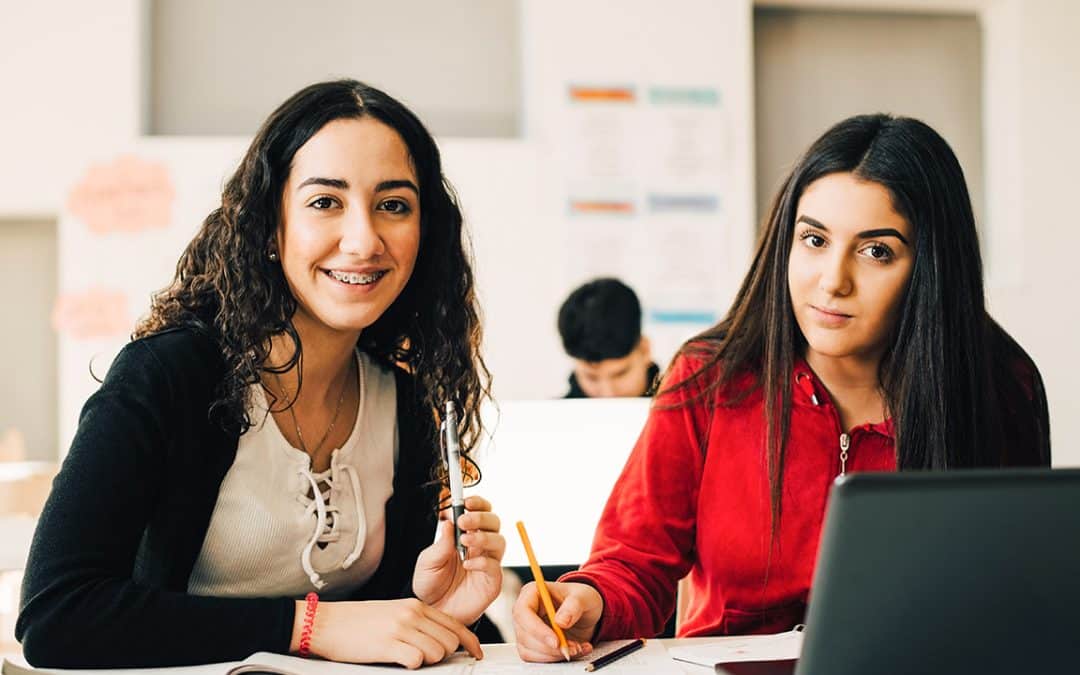 2 students in classroom