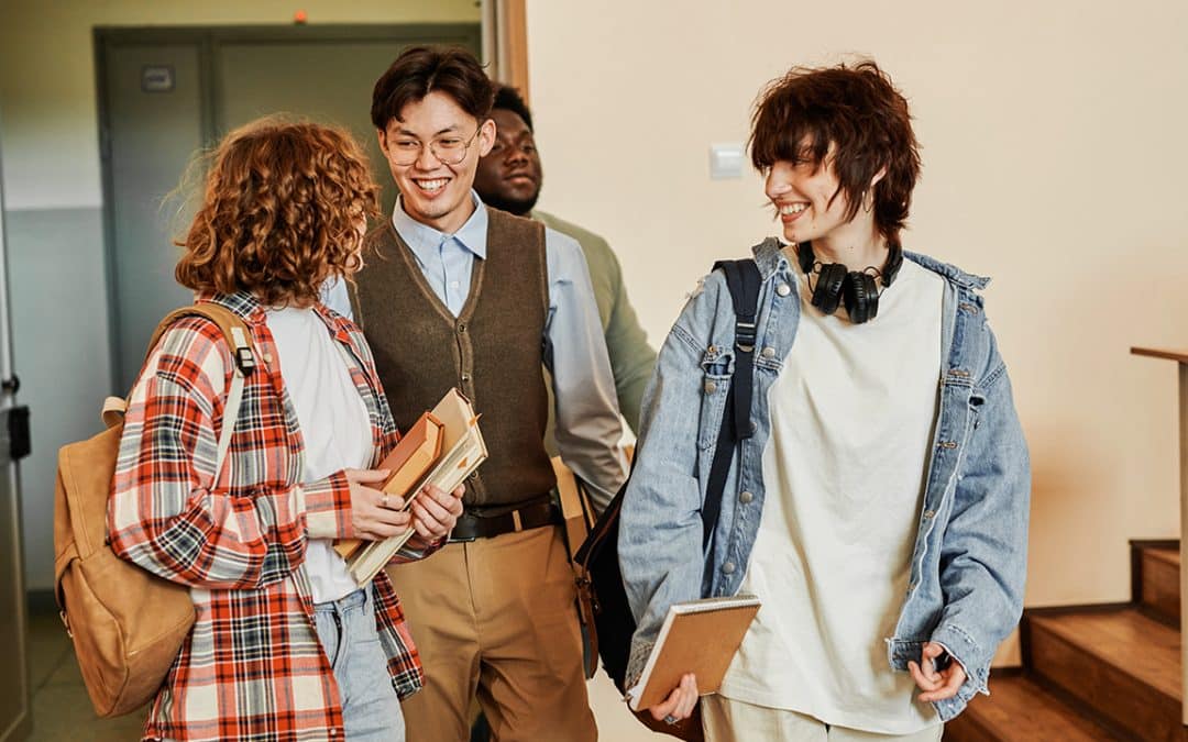 students in college classroom