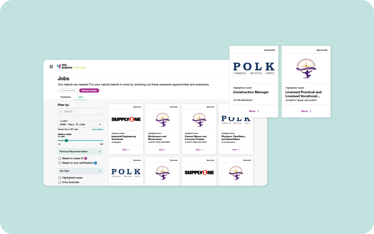 YS Product Screenshots ALL Career Connections Jobs