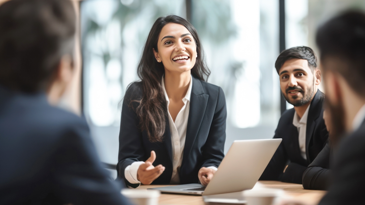 People in office meeting